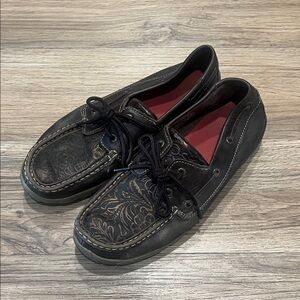 Twisted X Women’s Tooled Boat Shoe Driving Mocs